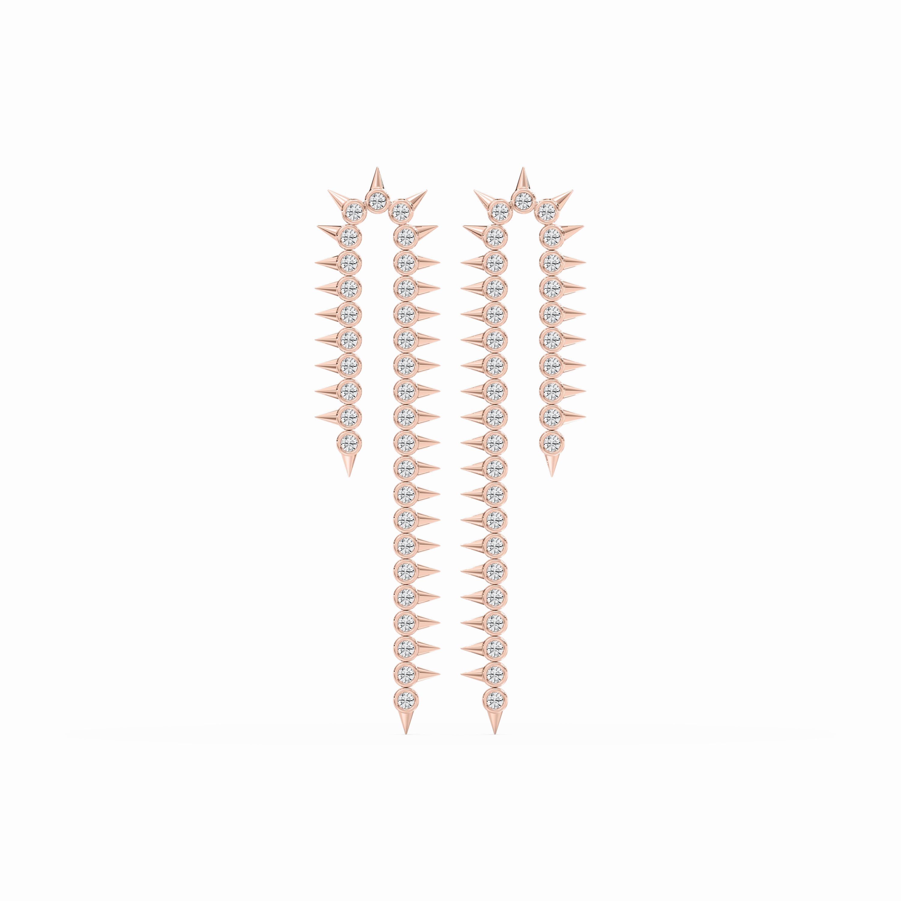 elegant design 3 ctw Round Lab Grown Diamond Half Loop Drop Earrings