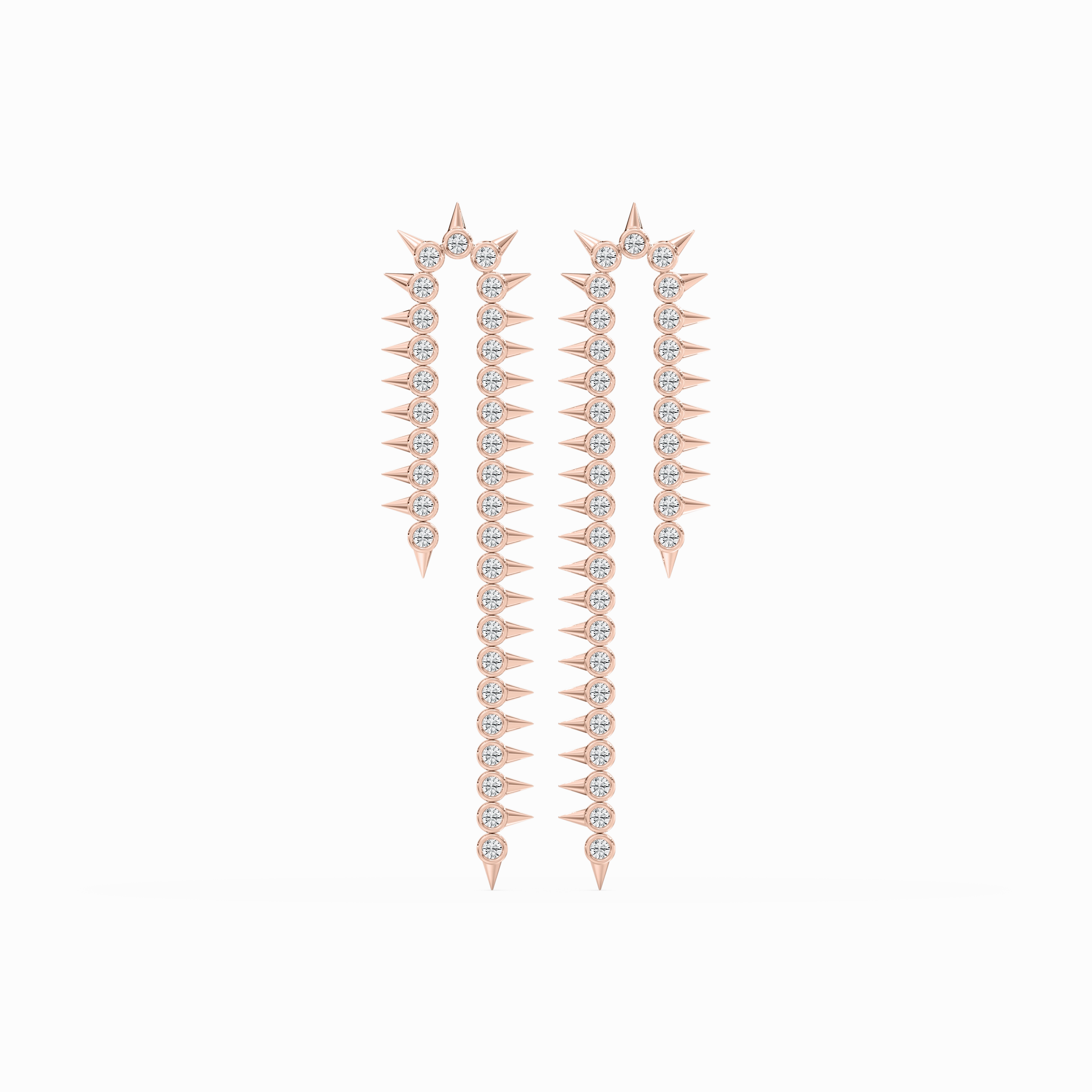 3 ctw Round Lab Grown Diamond Half Loop Drop Earrings Avant-Garde Trinket