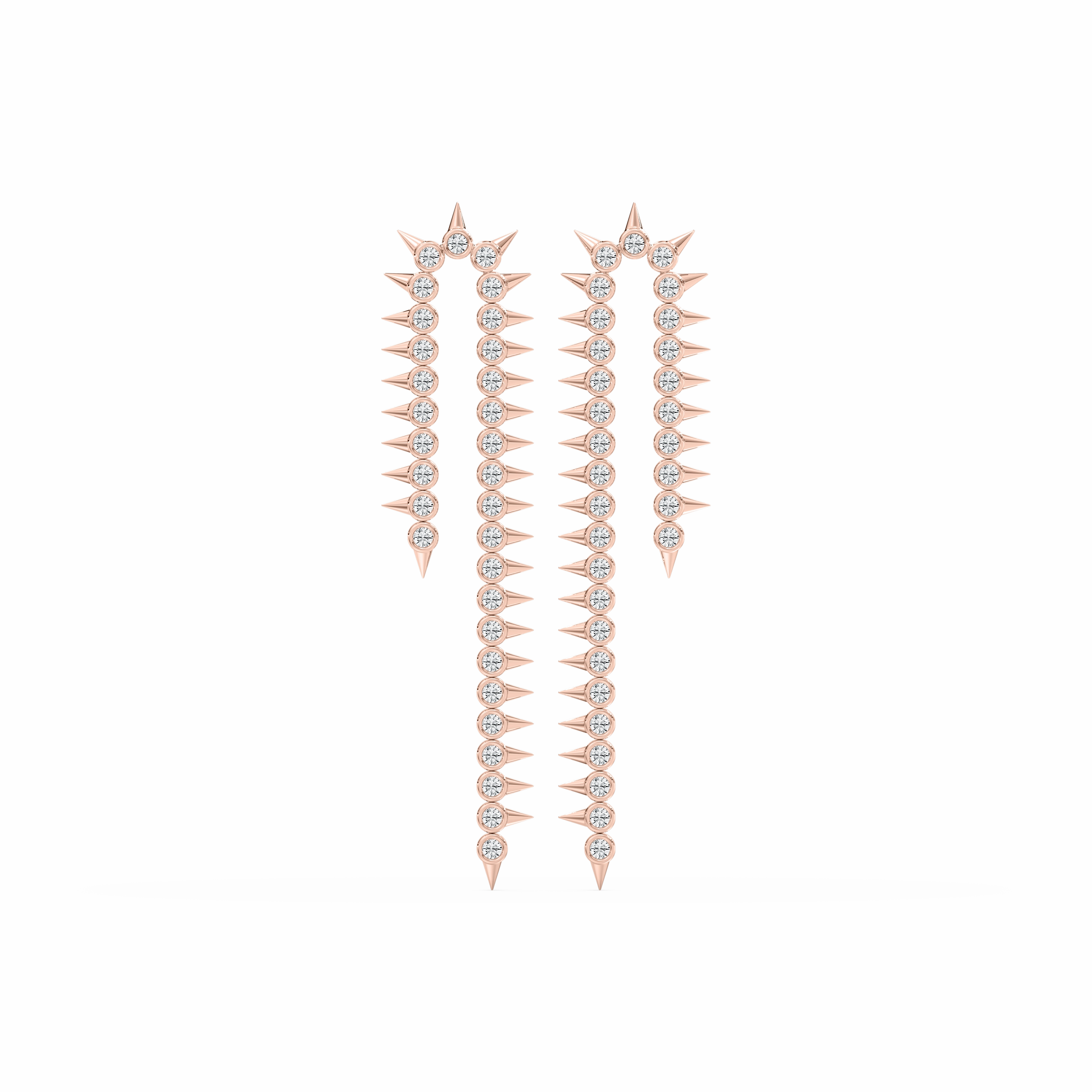 3 ctw Round Lab Grown Diamond Half Loop Drop Earrings Premium Look Dainty Embellishment