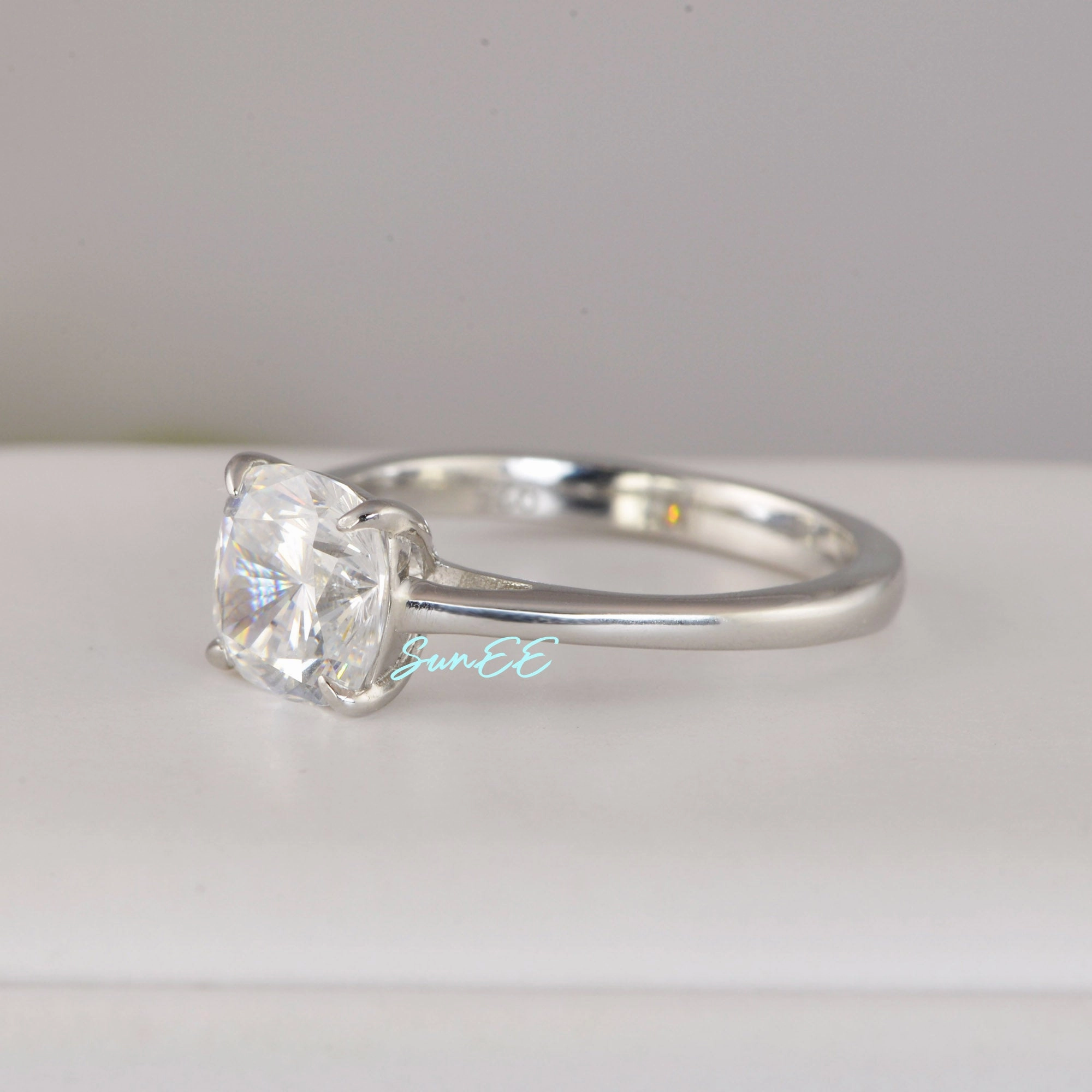 Next generation Vintage Trinket 3ct Cushion Cut Bridal Wedding Engagement Ring Diamond Simulated 925 Sterling Silver Anniversary Ring SKU:00213