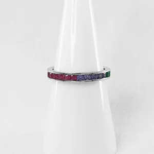 3mm Rainbow CZ Eternity Ring