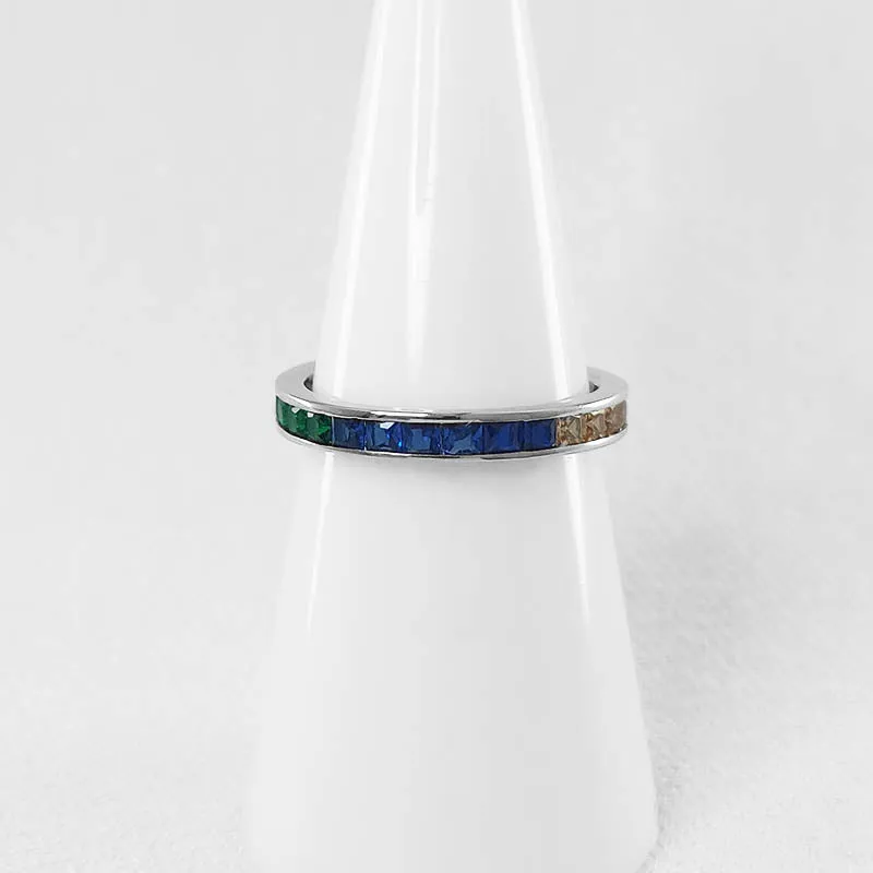 3mm Rainbow CZ Eternity Ring