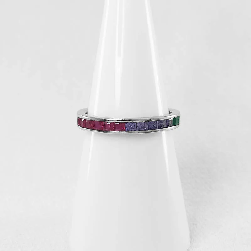 3mm Rainbow CZ Eternity Ring