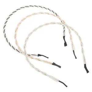 3pcs Pearl Headbands for Women Stylish Narrow Hairbands Durable Hair Accessories for Various Hairstyles and Events Hair Clips