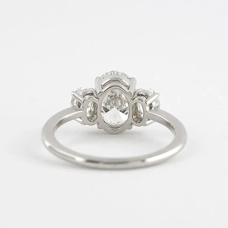 4 Carat TW Oval Cut Three Stone Engagement Ring