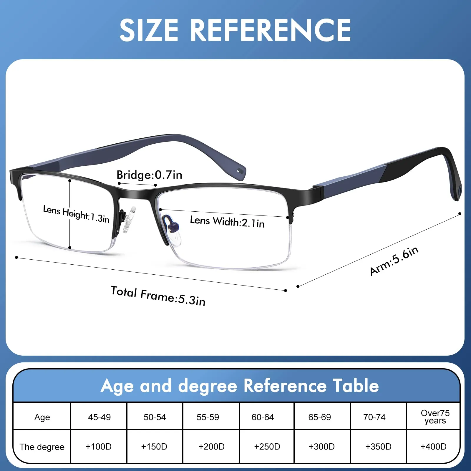 4 Pack Blue Light Blocking Reading Glasses for Men, Half Frame Metal Reader for Men Lightweight Eyeglasses with Spring Hinge 4 Pack (2 Black   2 Gray) 2.0 x