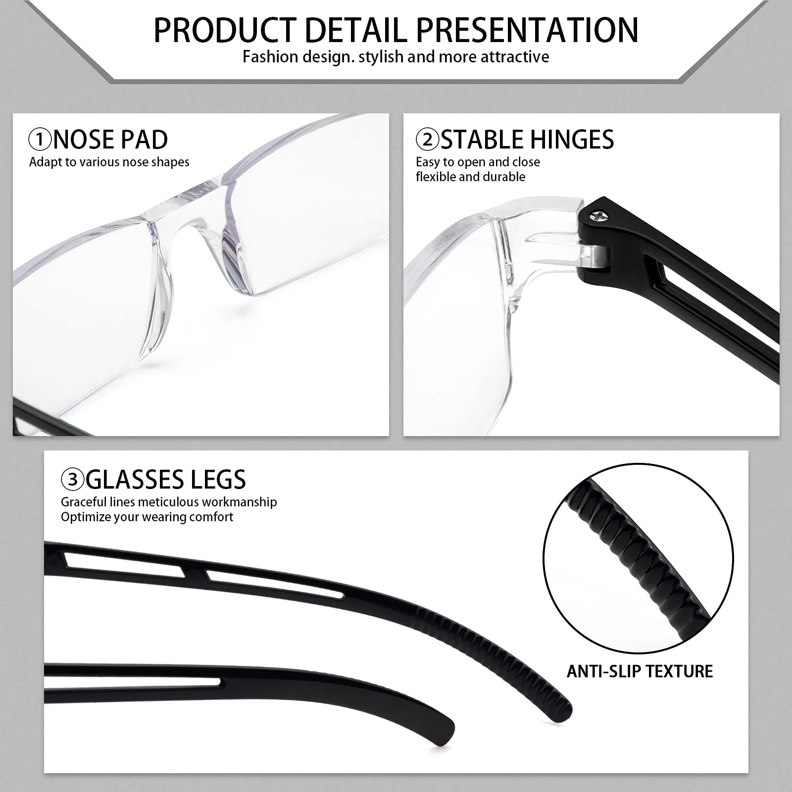 4 Pack Rimless Reading Glasses Blue Light Blocking,Clear Lens Quality Computer Readers for Men and Women (4 Mix, 1.75) 4 Mix 1.75 x