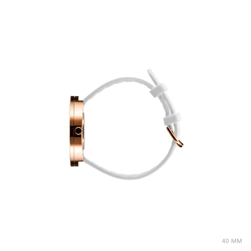 40mm White / Polished Rose Gold