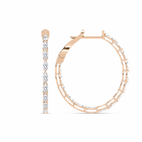 Sophisticated Embellishment Lovely Adornment 4 1?? ctw Marquise Lab Grown Diamond Inside Out Hoop Earrings