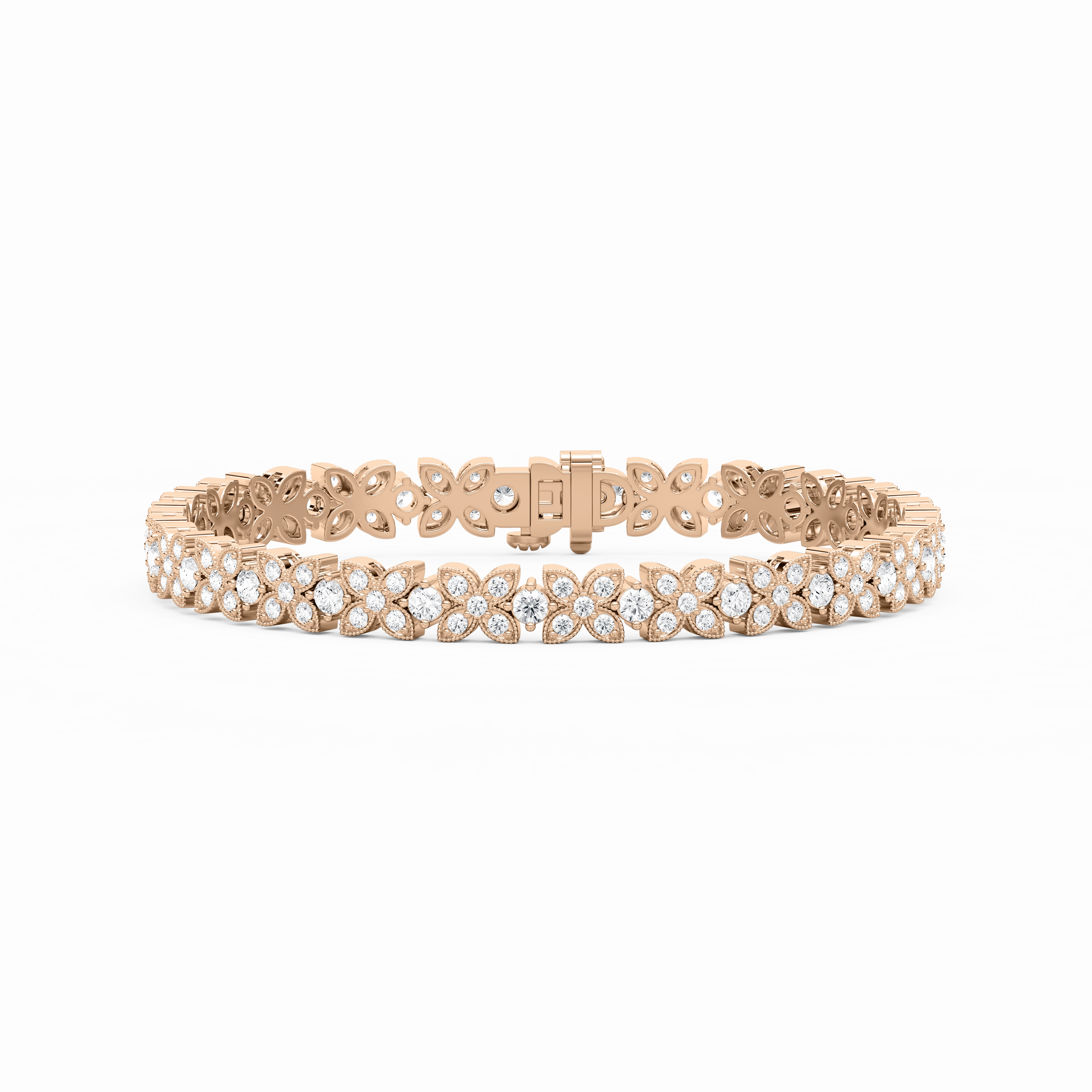 4 1?? ctw Round Lab Grown Diamond Floral Bracelet  - 7 Inches Sacred Fusions