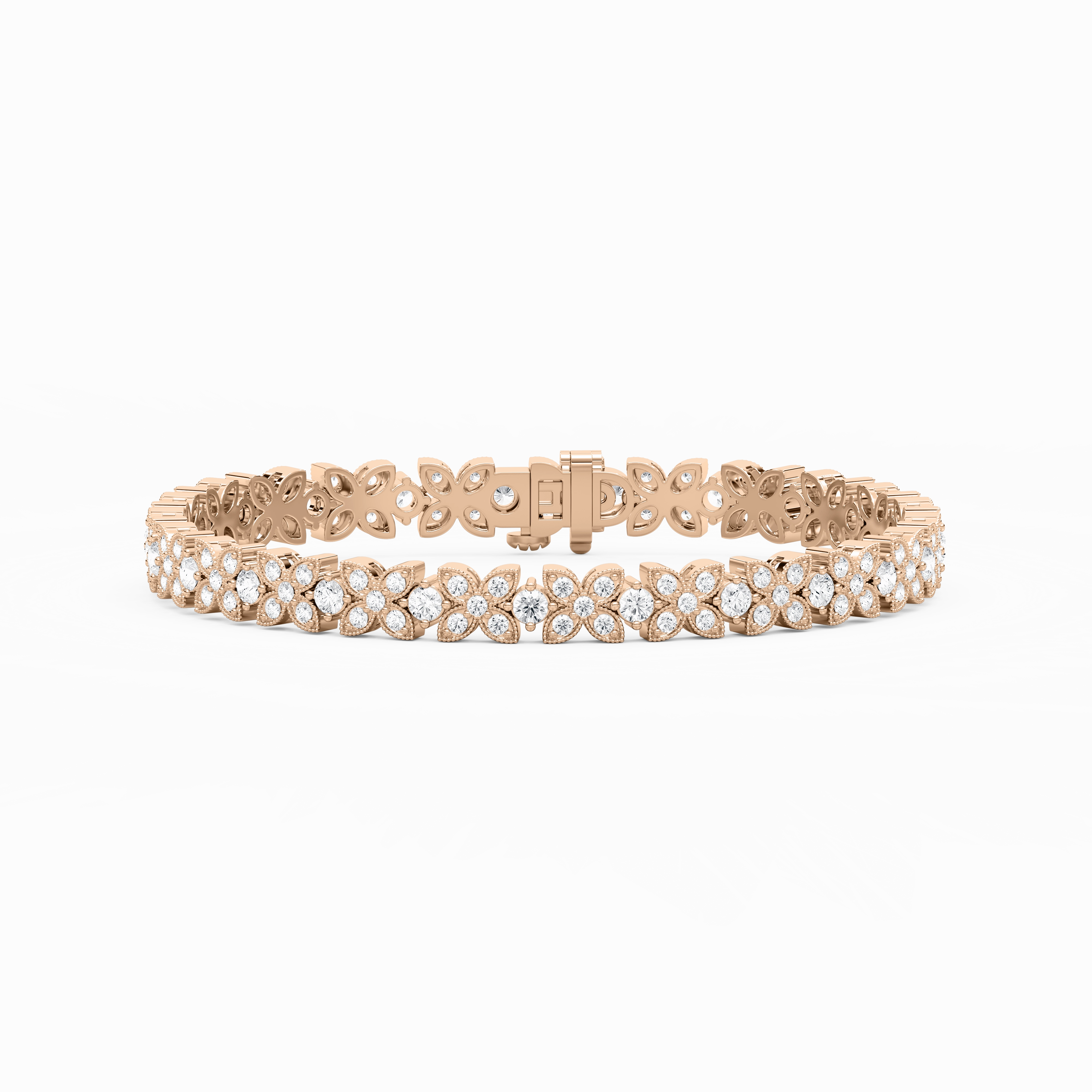 Reasonable Buy 4 1?? ctw Round Lab Grown Diamond Floral Bracelet  - 7 Inches