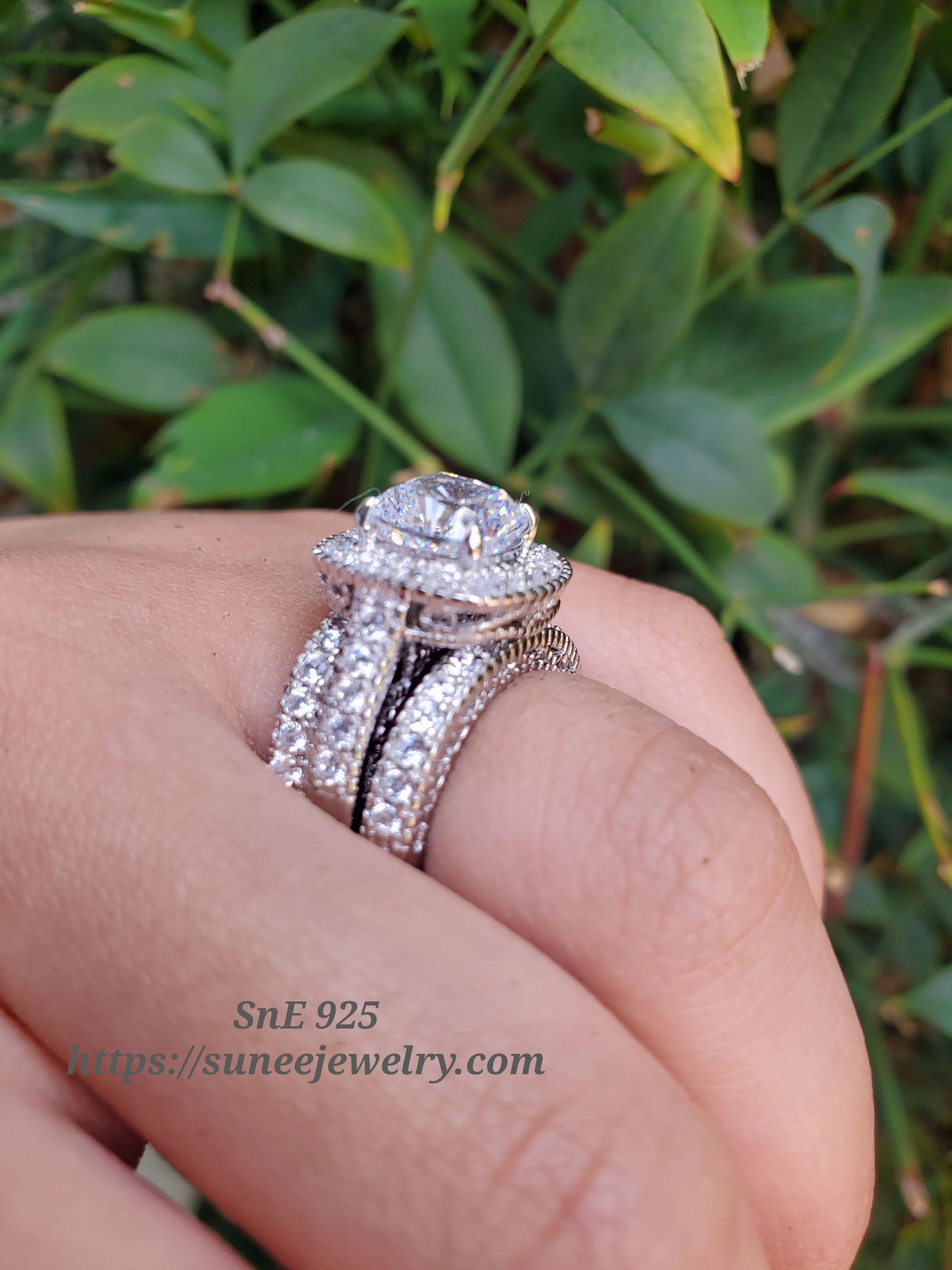 Simple Detail 4.35ct Halo Cushion Cut Bridal Wedding Engagement Ring Diamond Simulated 925 Sterling Silver Anniversary Ring SKU:00180