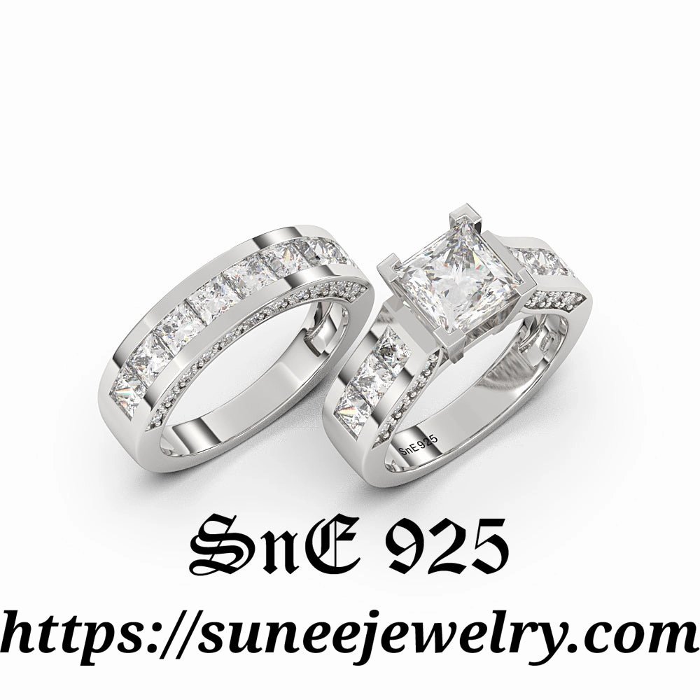 Durable item Evening Glamour 4.35ct Princess Cut Bridal Wedding Engagement Ring Diamond Simulated 925 Sterling Silver Anniversary Ring SKU:00144