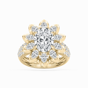 4 ? ctw Oval, Pear and Round Lab Grown Diamond Floral Ring Fantastic Work