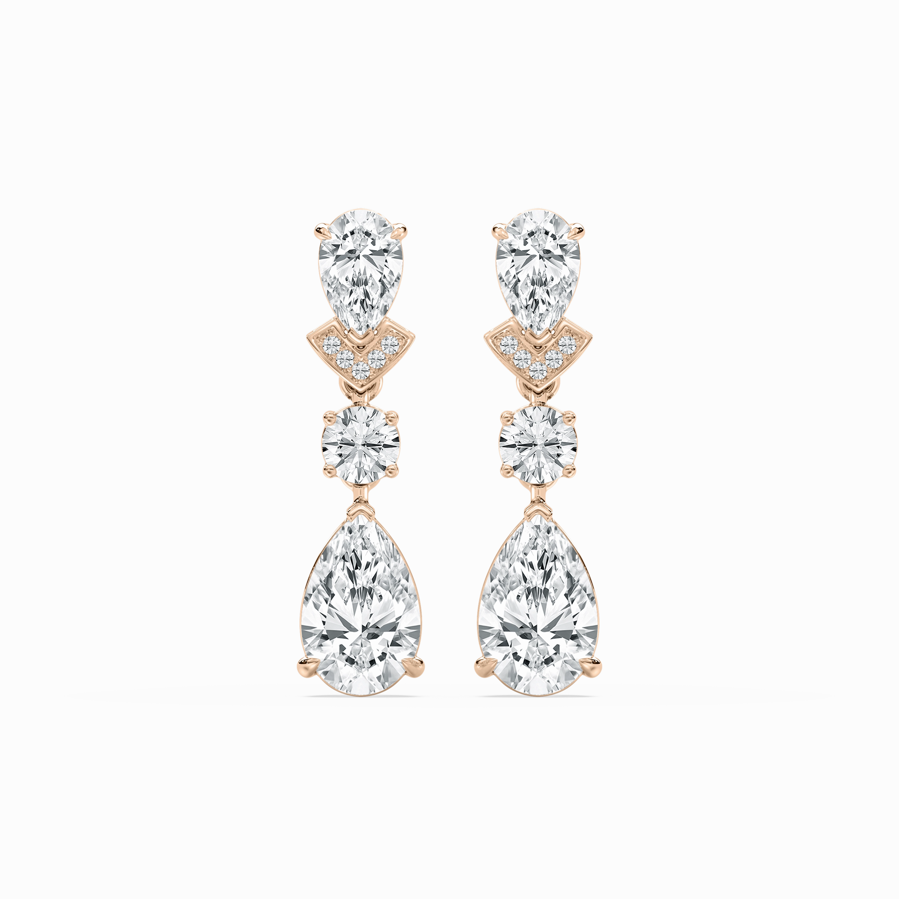 Delicate Creation Grand Accessory 4 ??ctw Pear and Round Lab Grown Diamond Drop Earrings