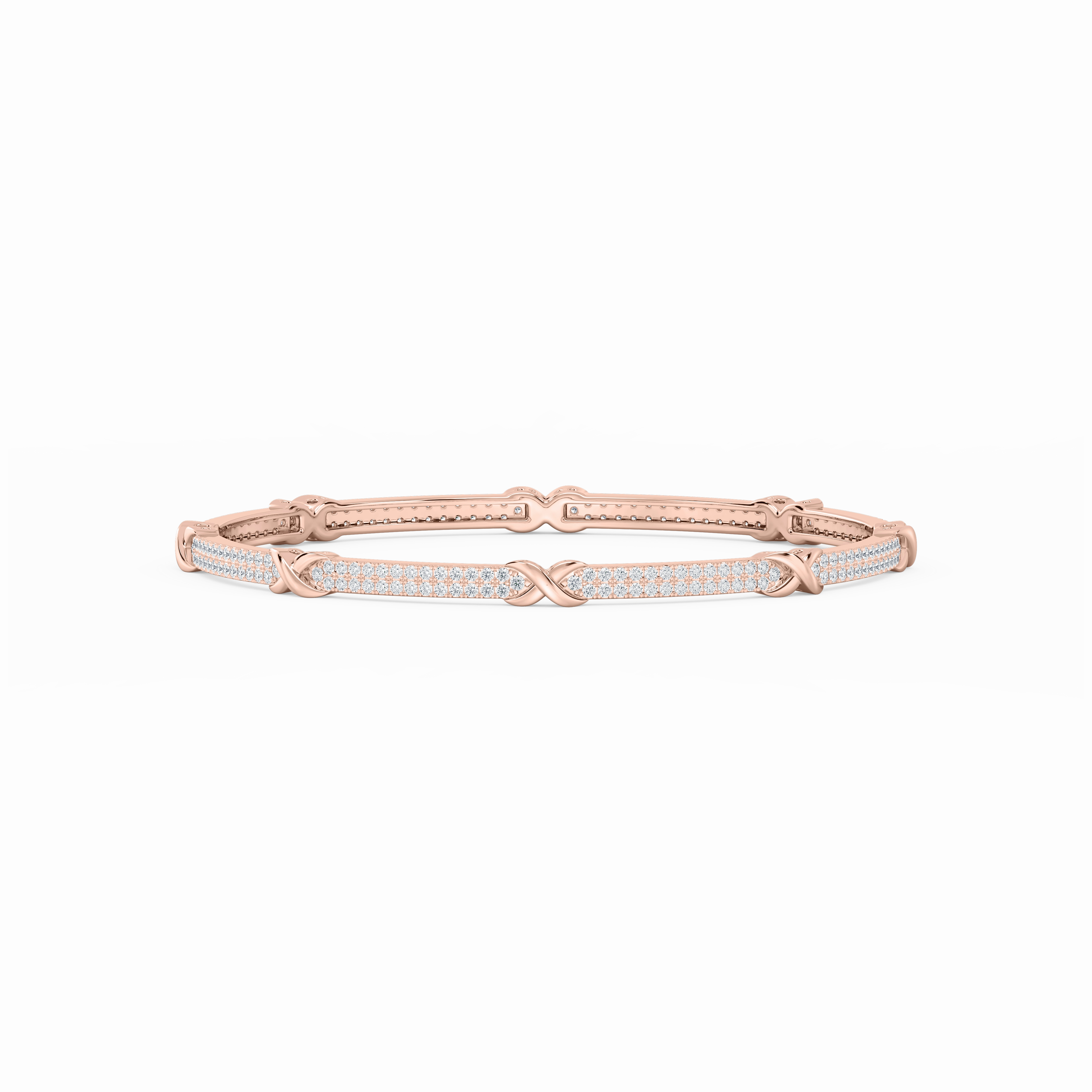 Tailored Fit 4 ? ctw Round Lab Grown Diamond X Bangle Bracelet  - 7.25 Inches