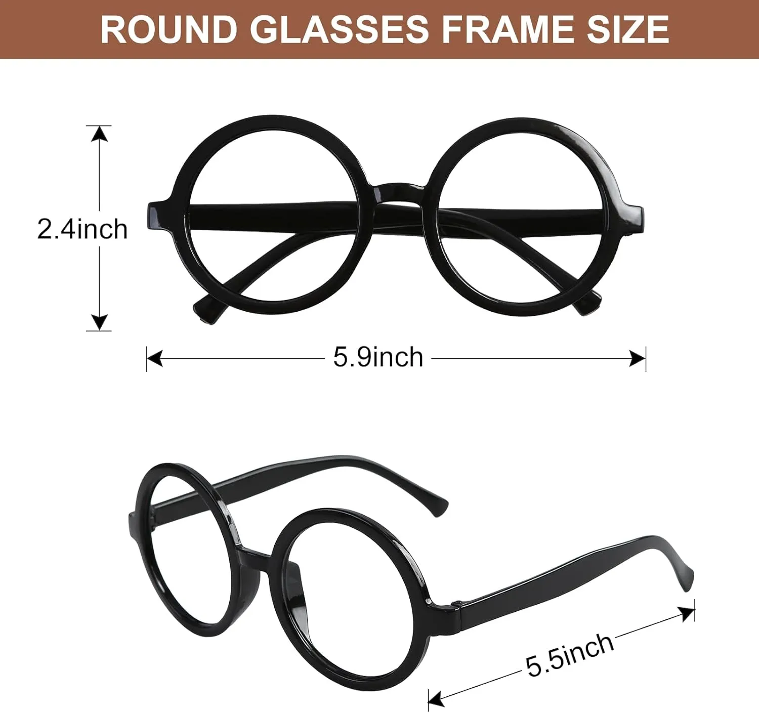 4Pack Chipmunk Ears Headband and Round Frame Glasses Set Halloween Costume Accessories Cosplay Party Supplies