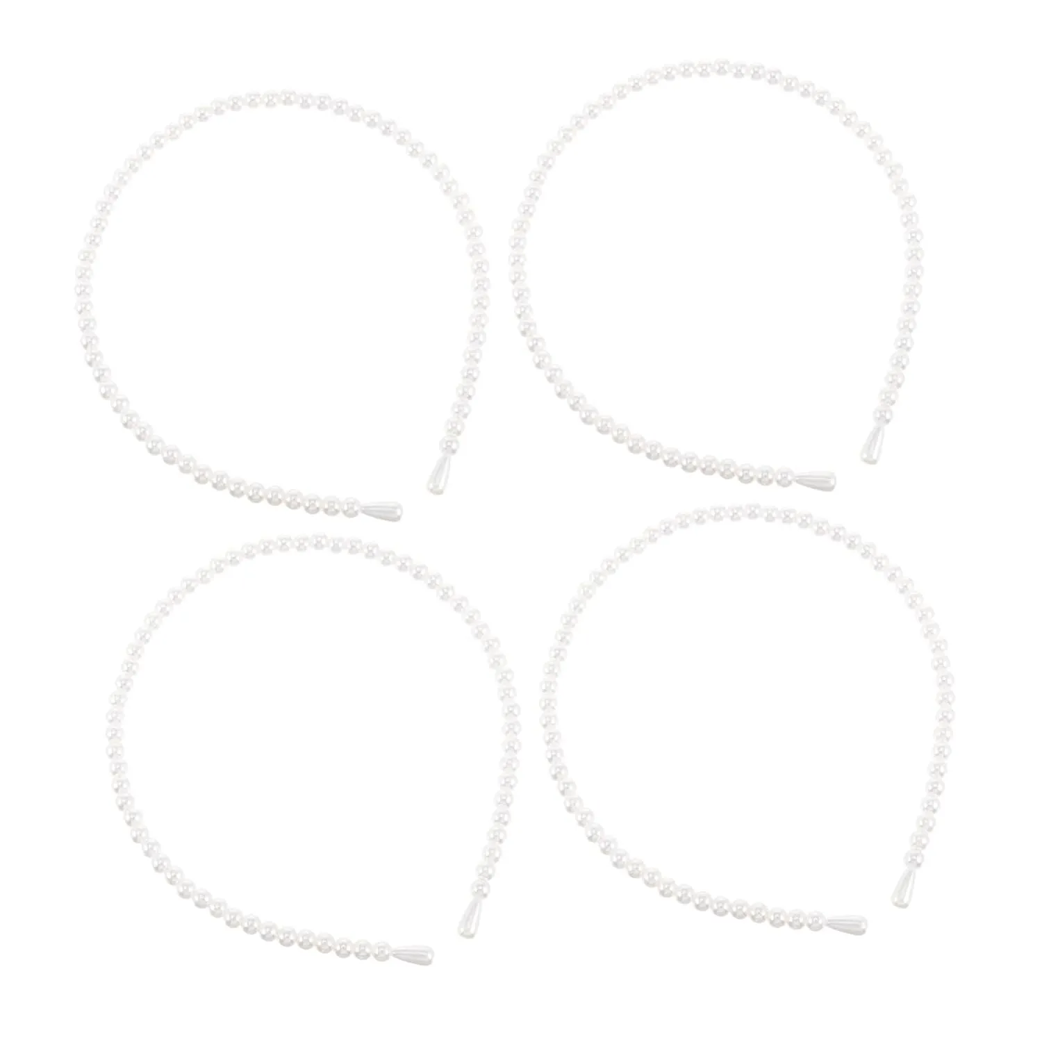 4pcs Wide Boho Pearl Headbands for Women Clip Headbands Delicate Hair Accessories