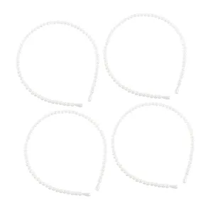 4pcs Women Pearl Headbands Pearl Hair Hoops Comfortable Hair Accessories