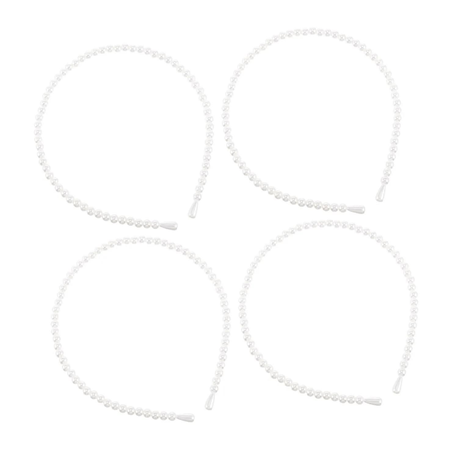 4pcs Women Pearl Headbands Pearl Hair Hoops Comfortable Hair Accessories