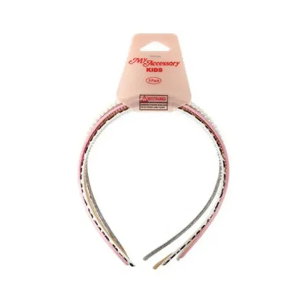 5 Pack Thin Assorted Designs Alice Headbands