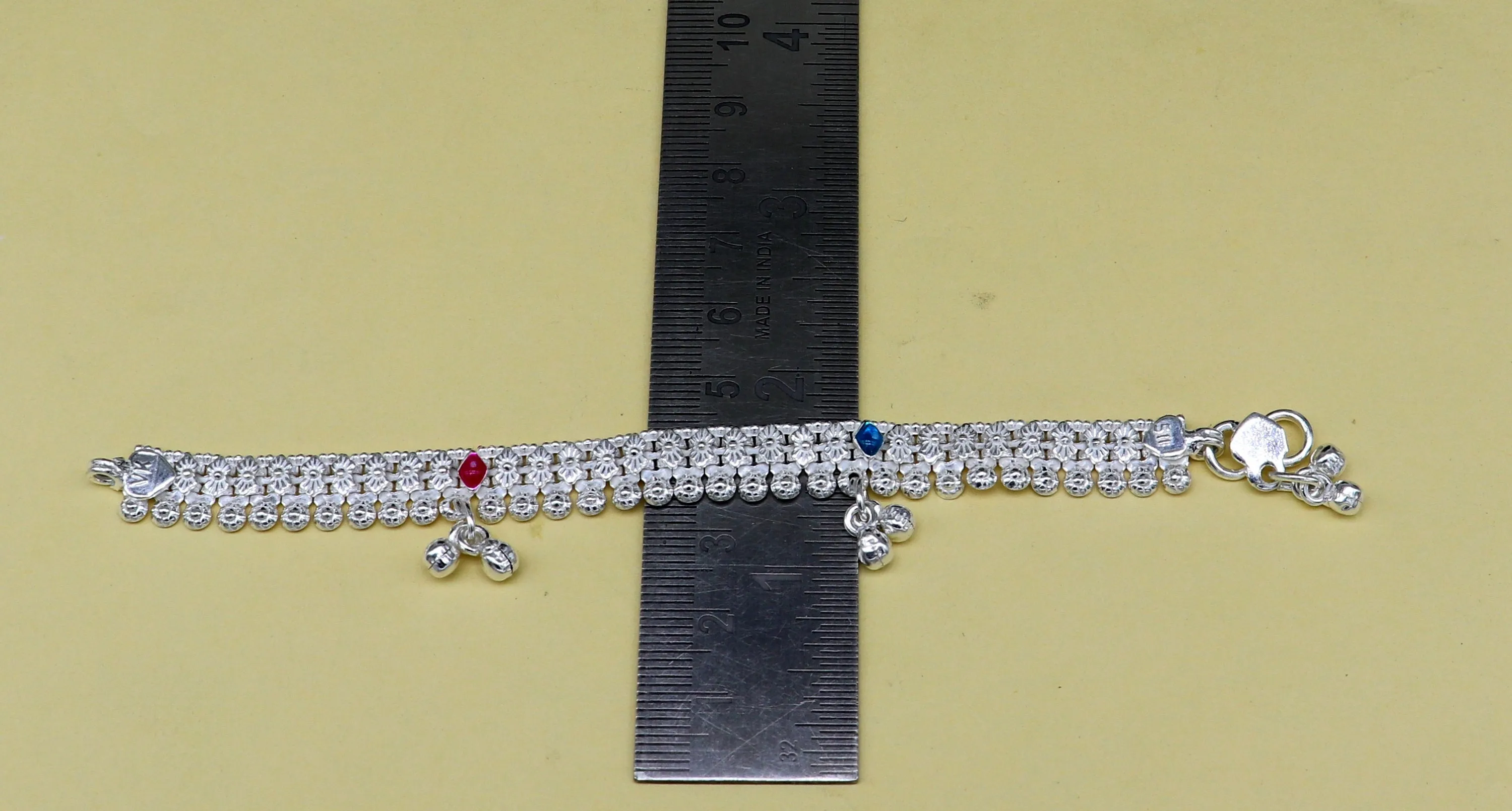 5.5" inches Sterling silver customized amazing silver ankle bracelet new born baby anklets Jingling charm anklets foot jewelry ank276