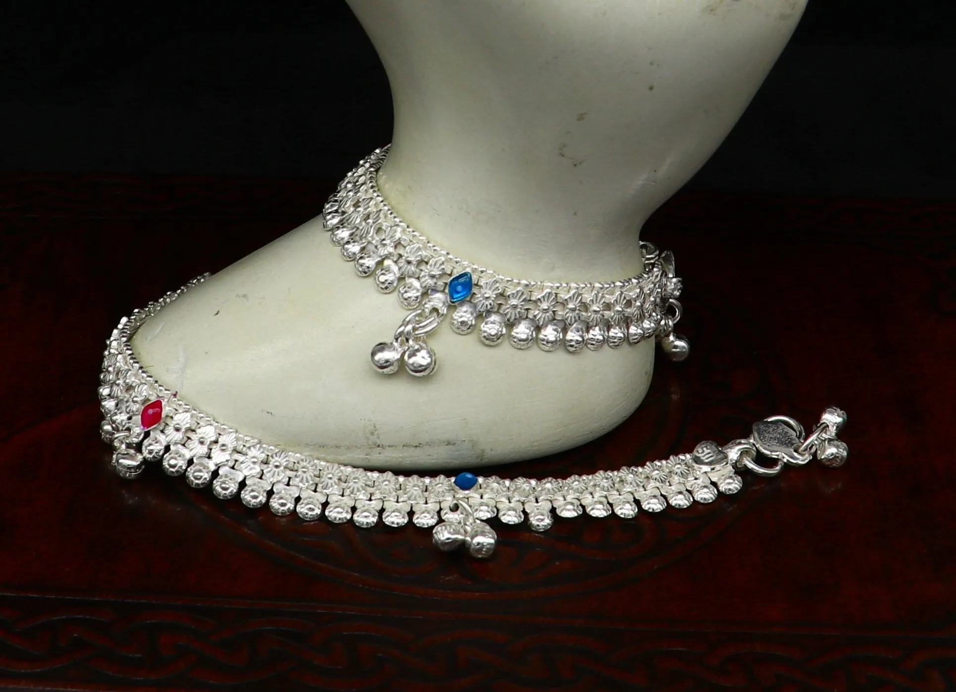 5.5" inches Sterling silver customized amazing silver ankle bracelet new born baby anklets Jingling charm anklets foot jewelry ank276