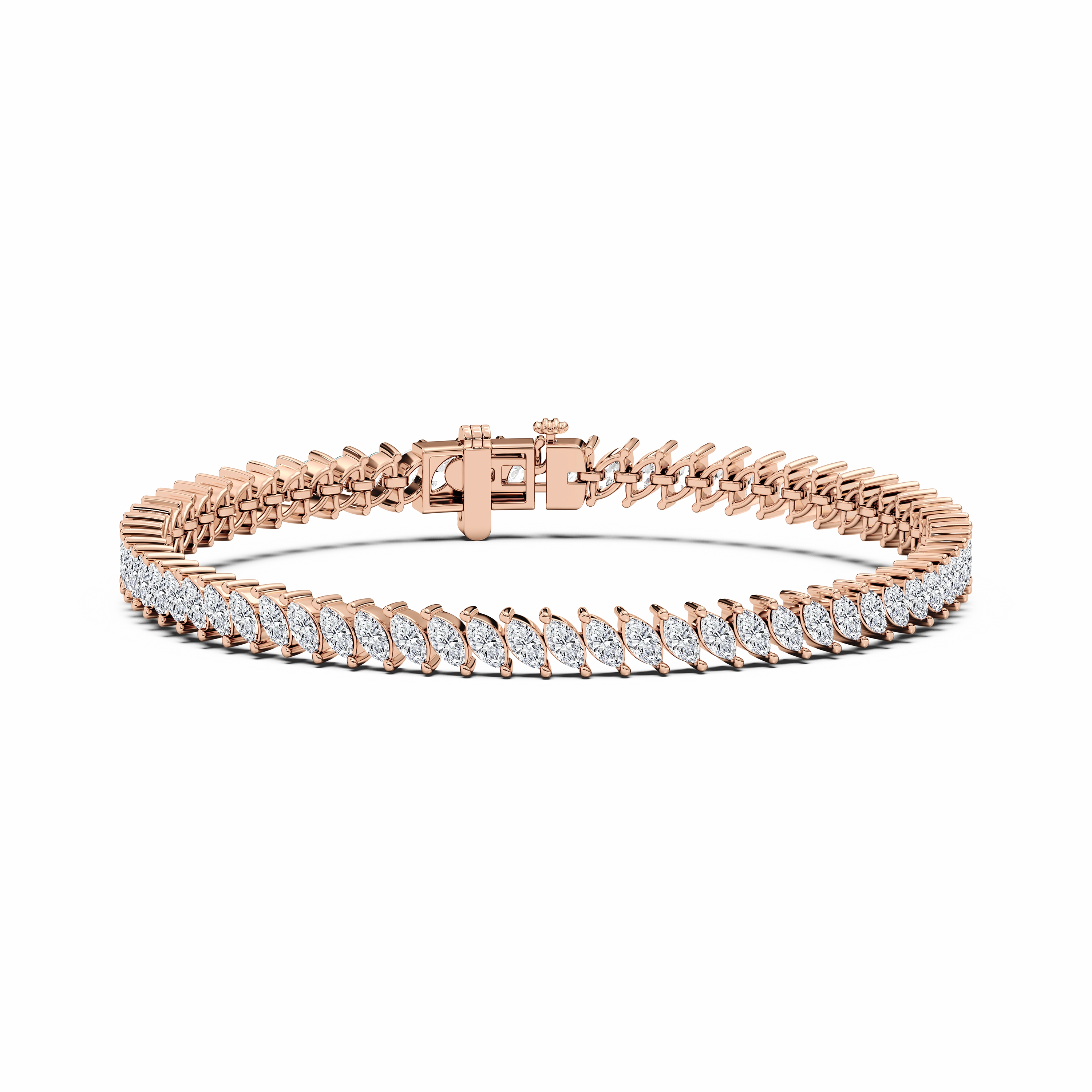 Eye-Catching Detail Family Connection 5 1?? ctw Marquise Lab Grown Diamond Vine Tennis Bracelet  - 7 Inches