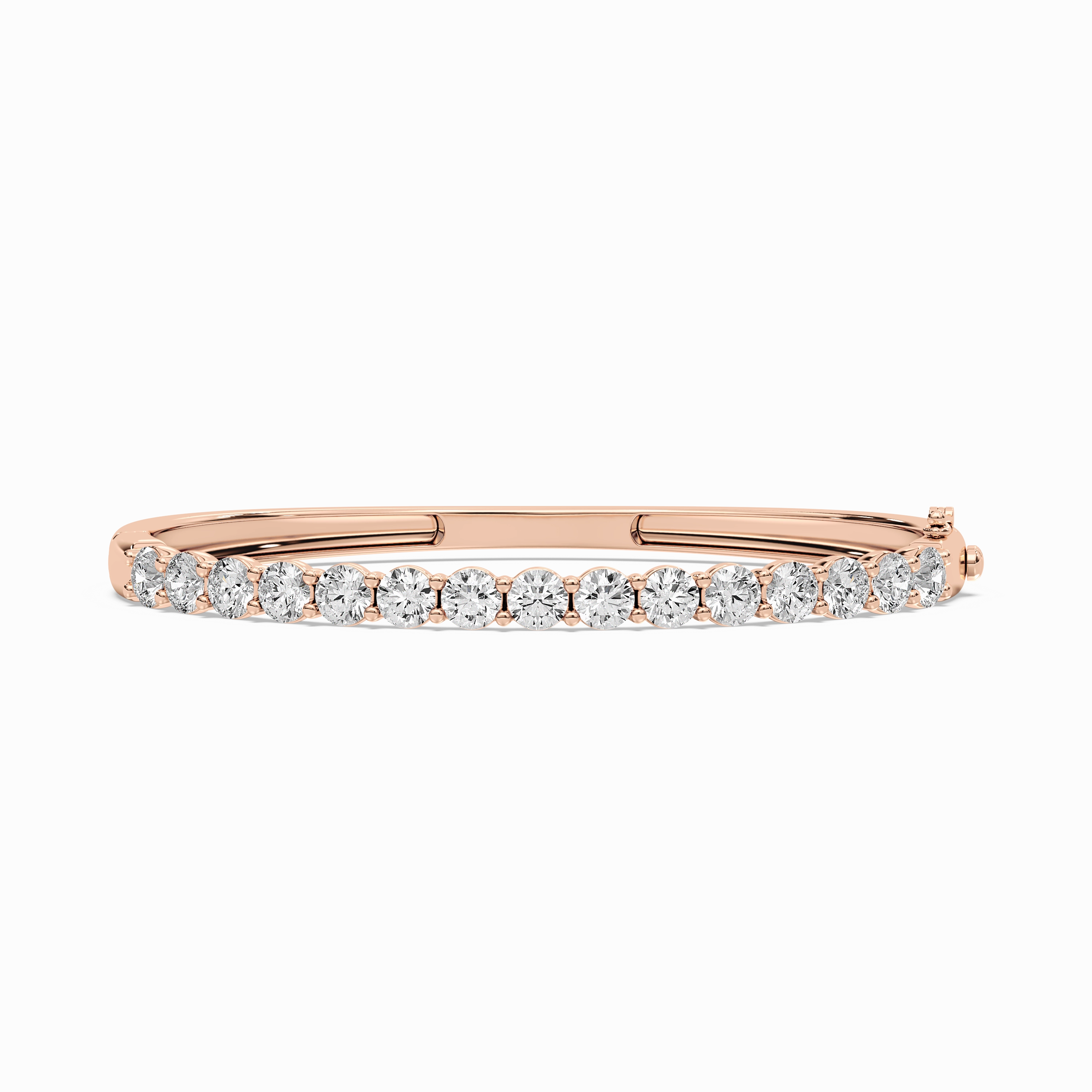 Final Selection Bespoke Perspective 5 1?? ctw Round Lab Grown Diamond Shared Prong Bangle Bracelet - 7.5 Inches