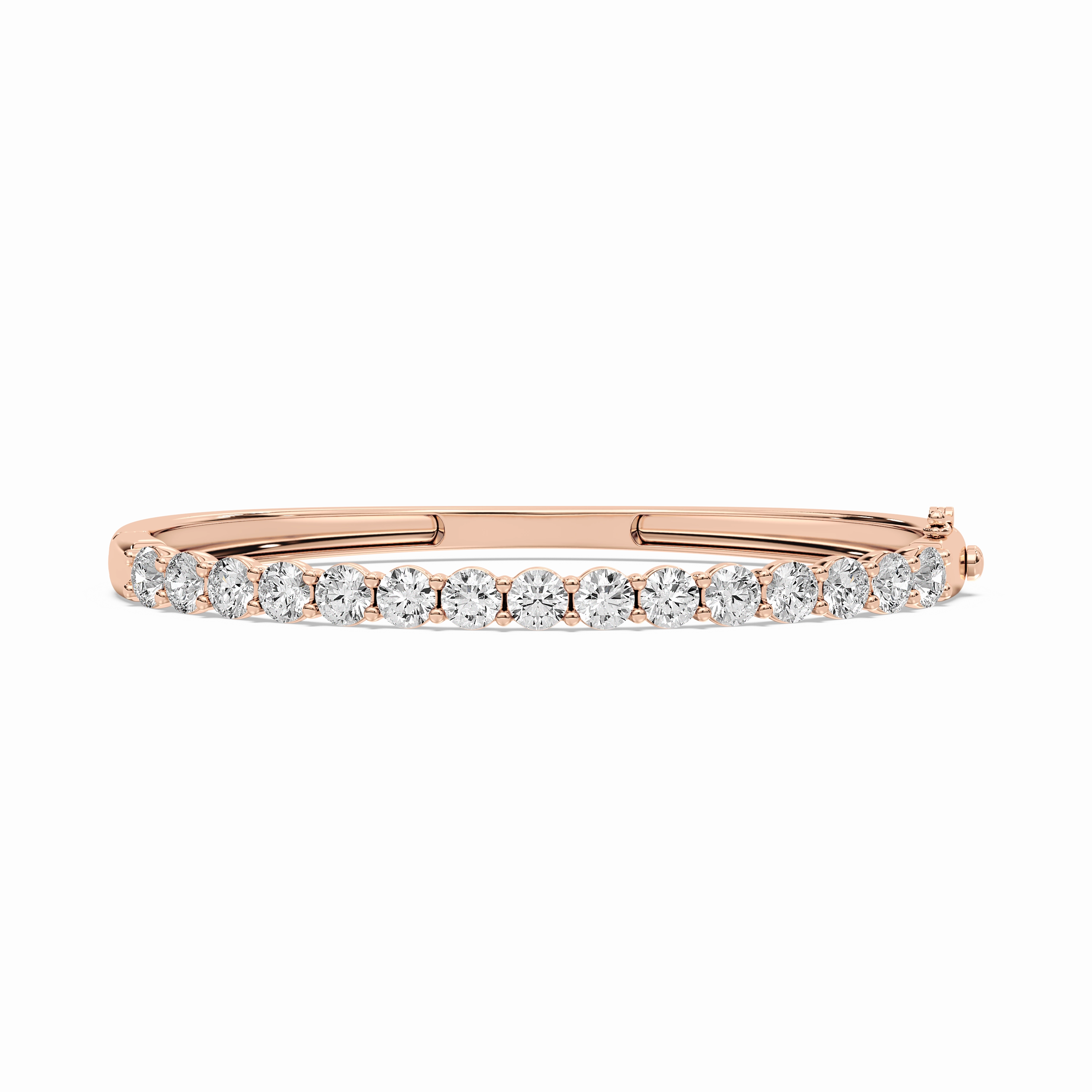 Innovative Design 5 1?? ctw Round Lab Grown Diamond Shared Prong Bangle Bracelet - 7.5 Inches