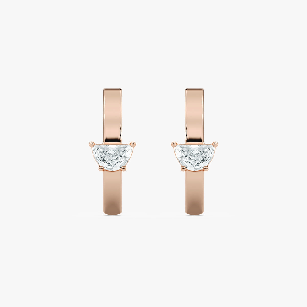 5/8 ctw Half Moon Lab Grown Diamond Cuff Earrings Round Decoration Premium Appearance