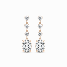 5 ? ctw Oval and Round Lab Grown Diamond Dangle Earrings Luxurious Accent Sophisticated Design
