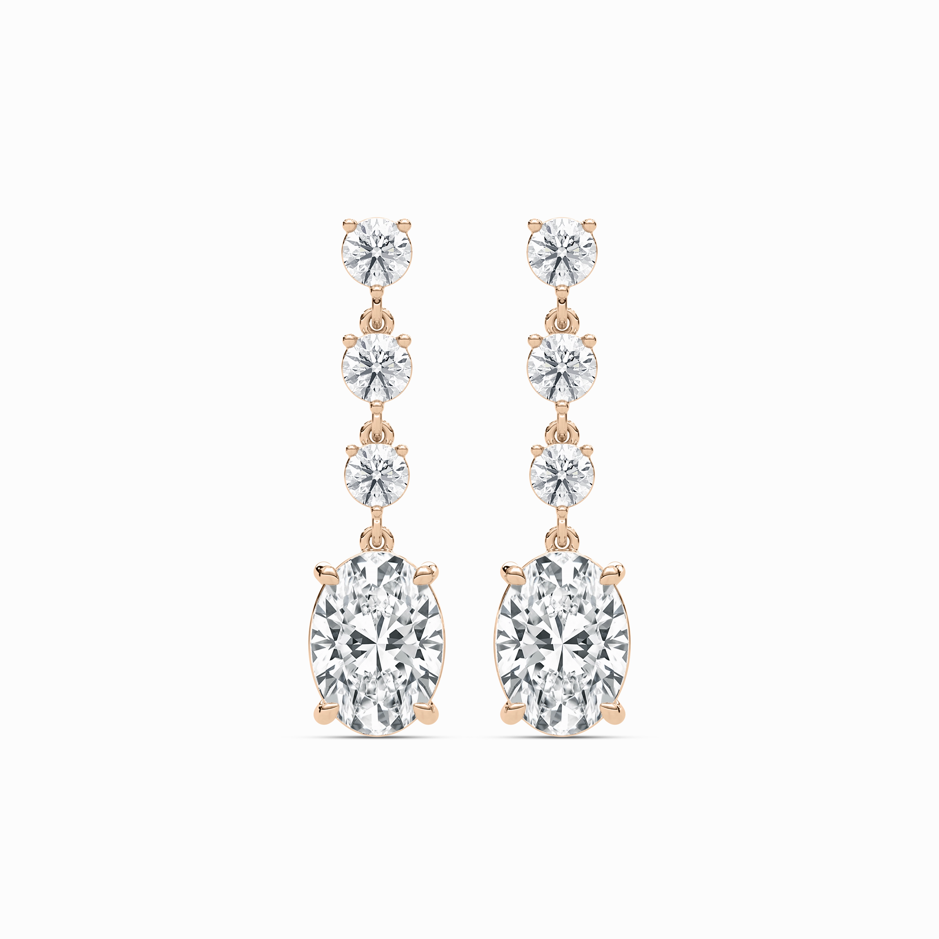 5 ? ctw Oval and Round Lab Grown Diamond Dangle Earrings Avant-Garde Decoration Refined Item