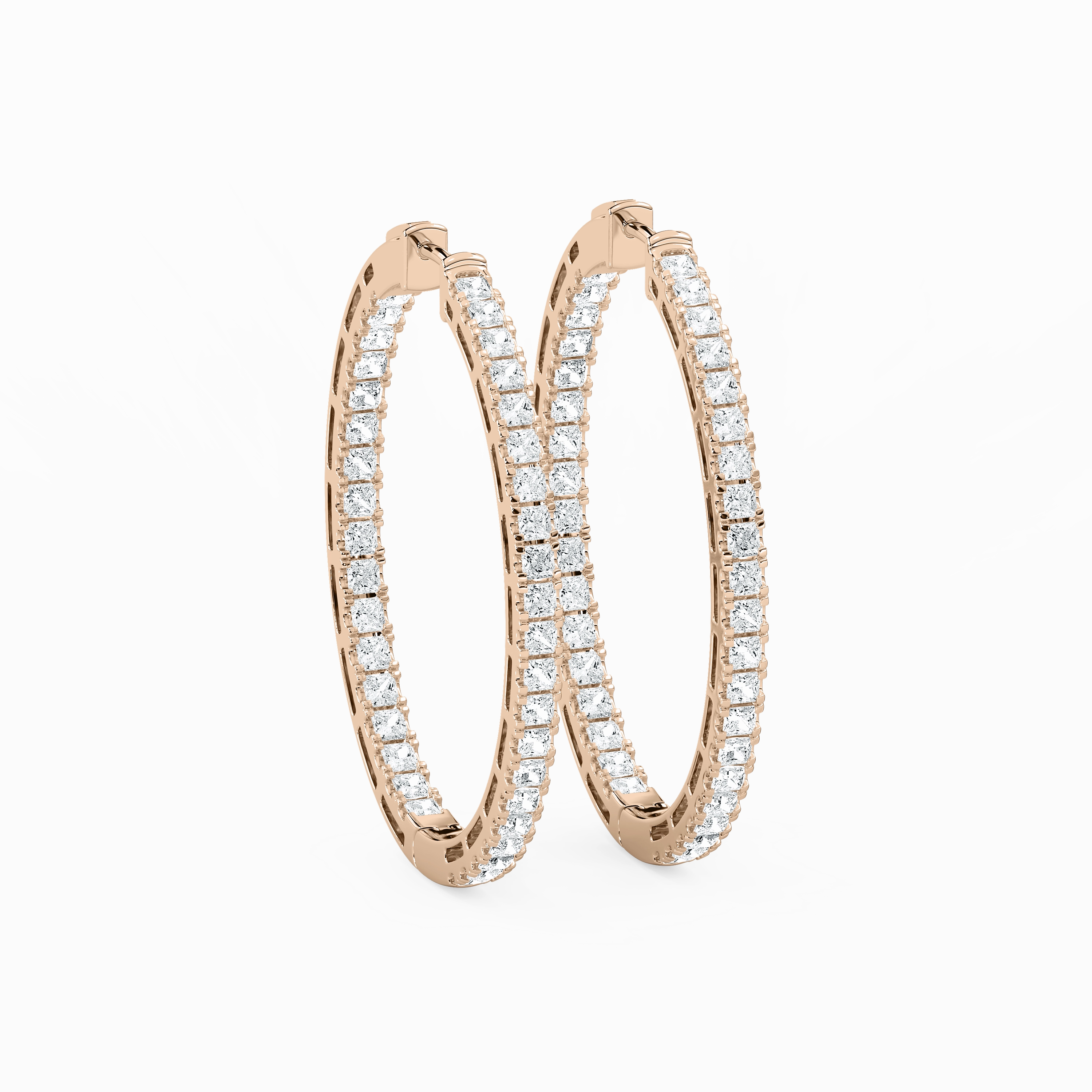 Gorgeous Accent Dull Accessory 5 ? ctw Princess Lab Grown Diamond Pav?? Hoop Earrings