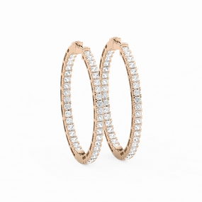 5 ? ctw Princess Lab Grown Diamond Pav?? Hoop Earrings Miniature Accent Trendy product