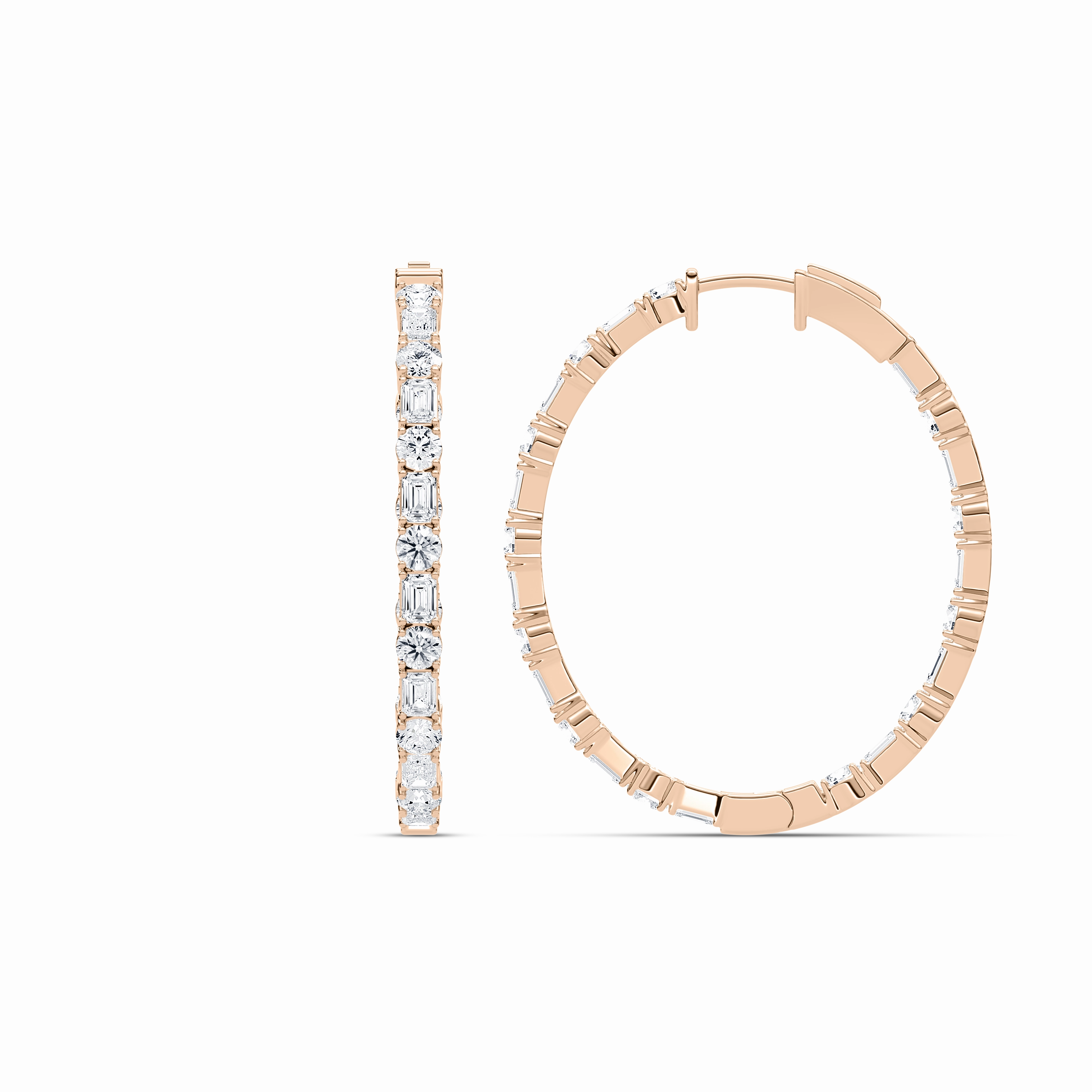 Modern Choice 5?ctw Round and Emerald Lab Grown Diamond Inside Out Hoop Earrings