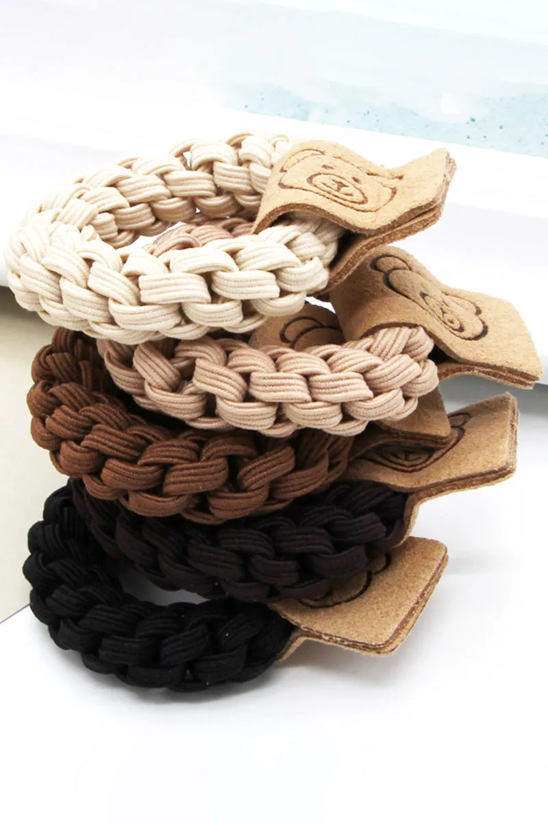 5PCS BEAR DECOR HAIR TIE