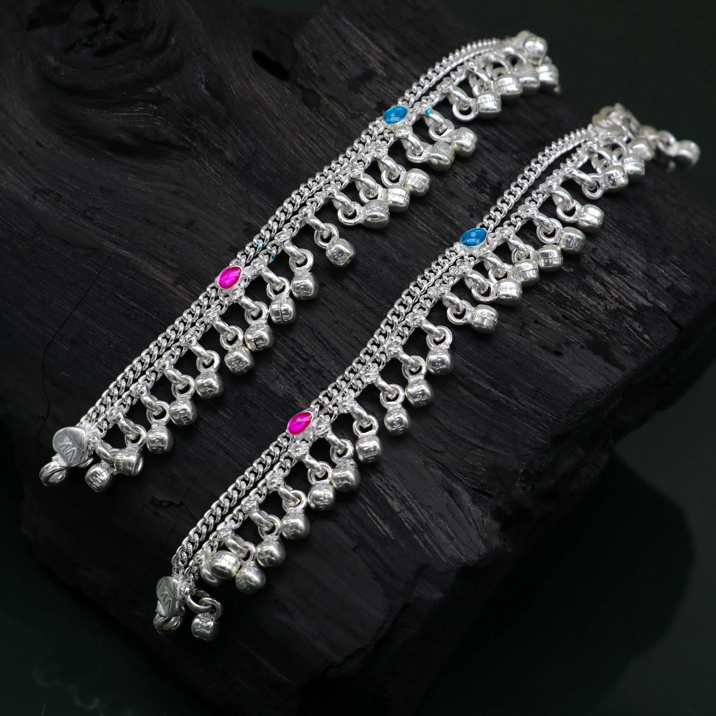 5" inches long customized anklets for new born baby anklets, best unisex kids foot bracelet charm anklets bracelet with noisy bells ank287
