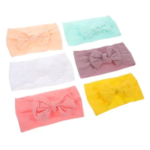 6 Pack Toddler Hair Accessories Baby Girls Bow-knot Headbands Elastic Stretchy Headbands