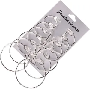 6 Pair Hoop Earring Set Stainless stud Earring Women Jewelry Silver Tone Pearl Earrings for Women