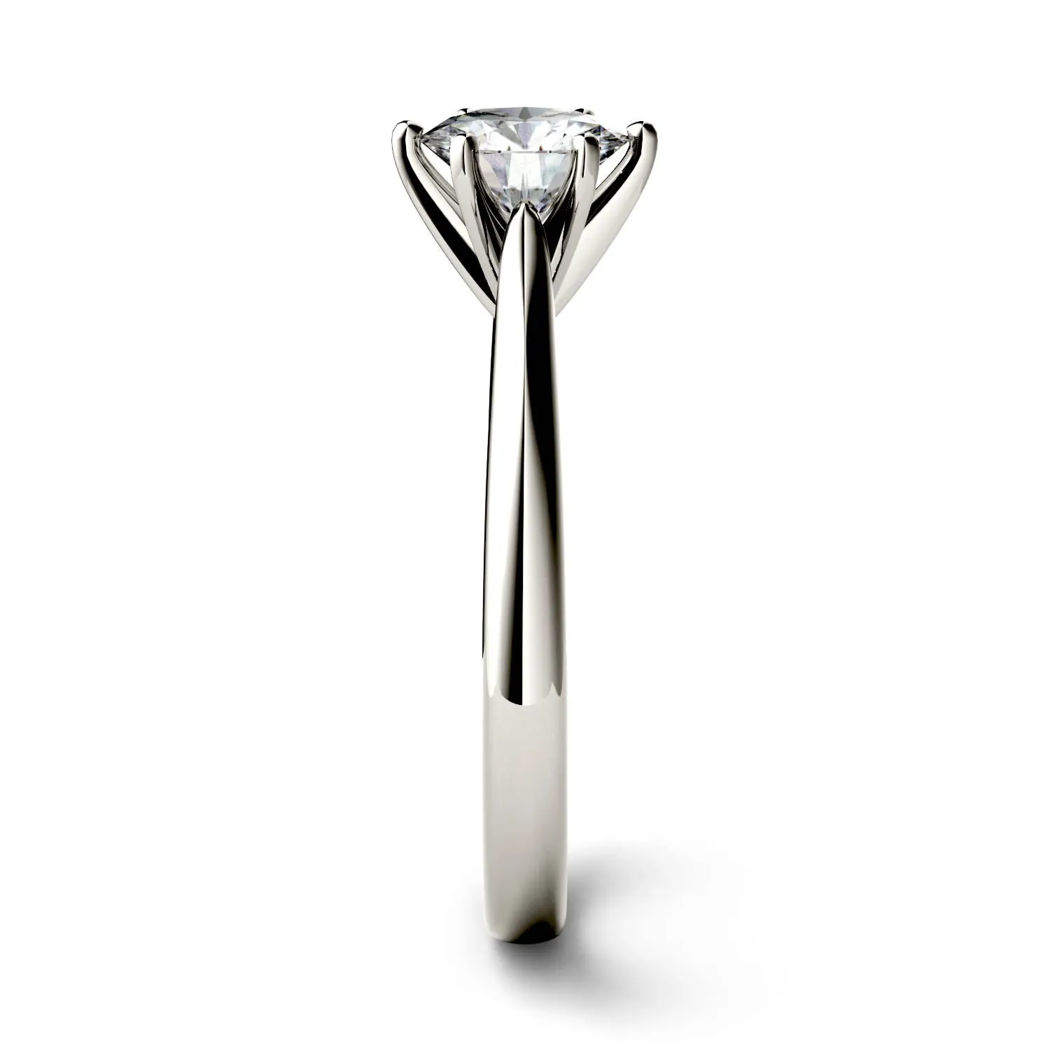 6.5mm Charles & Colvard Round Moissanite Solitaire Engagement Ring