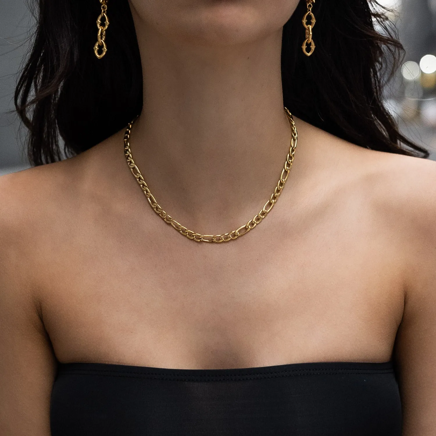 6mm Figaro Chain (Gold)