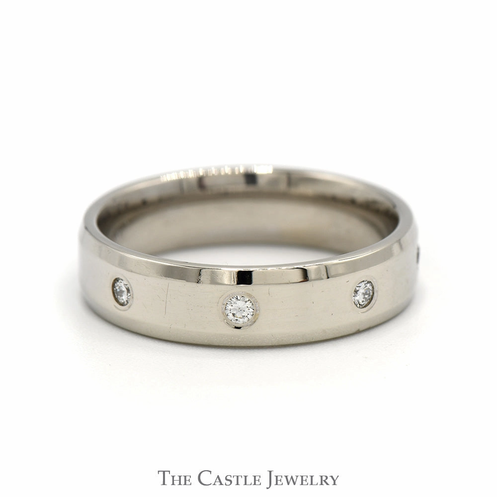 Artistic Product 6mm Wide 1/4cttw Flat Set Diamond Eternity Band in 14k White Gold