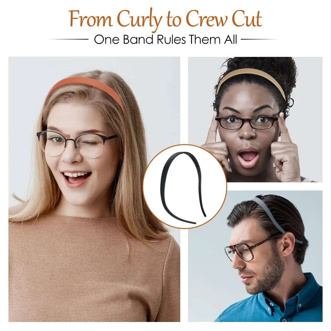 6PCS Glasses Headbands for Women Eyewear Wearers - No Headache Plastic Head Bands with Non-Slip Teeth - Comfortable Thin Backyards Hairbands | Gym Work Makeup Hair Accessories