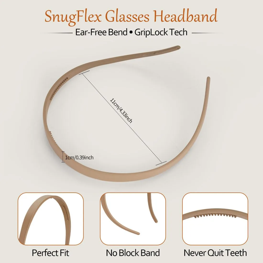 6PCS Glasses Headbands for Women Eyewear Wearers - No Headache Plastic Head Bands with Non-Slip Teeth - Comfortable Thin Backyards Hairbands | Gym Work Makeup Hair Accessories