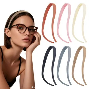 6PCS Glasses Headbands for Women Eyewear Wearers - No Headache Plastic Head Bands with Non-Slip Teeth - Comfortable Thin Backyards Hairbands | Gym Work Makeup Hair Accessories