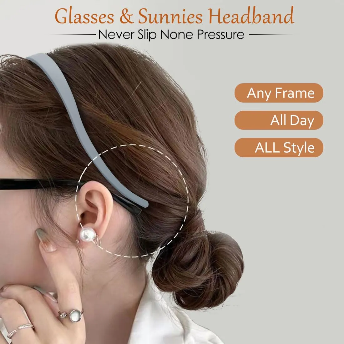 6PCS Glasses Headbands for Women Eyewear Wearers - No Headache Plastic Head Bands with Non-Slip Teeth - Comfortable Thin Backyards Hairbands | Gym Work Makeup Hair Accessories