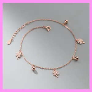 【7-03#】Four-Leaf Clover Anklet for female fashion daily engagement wedding anniversary birthday present