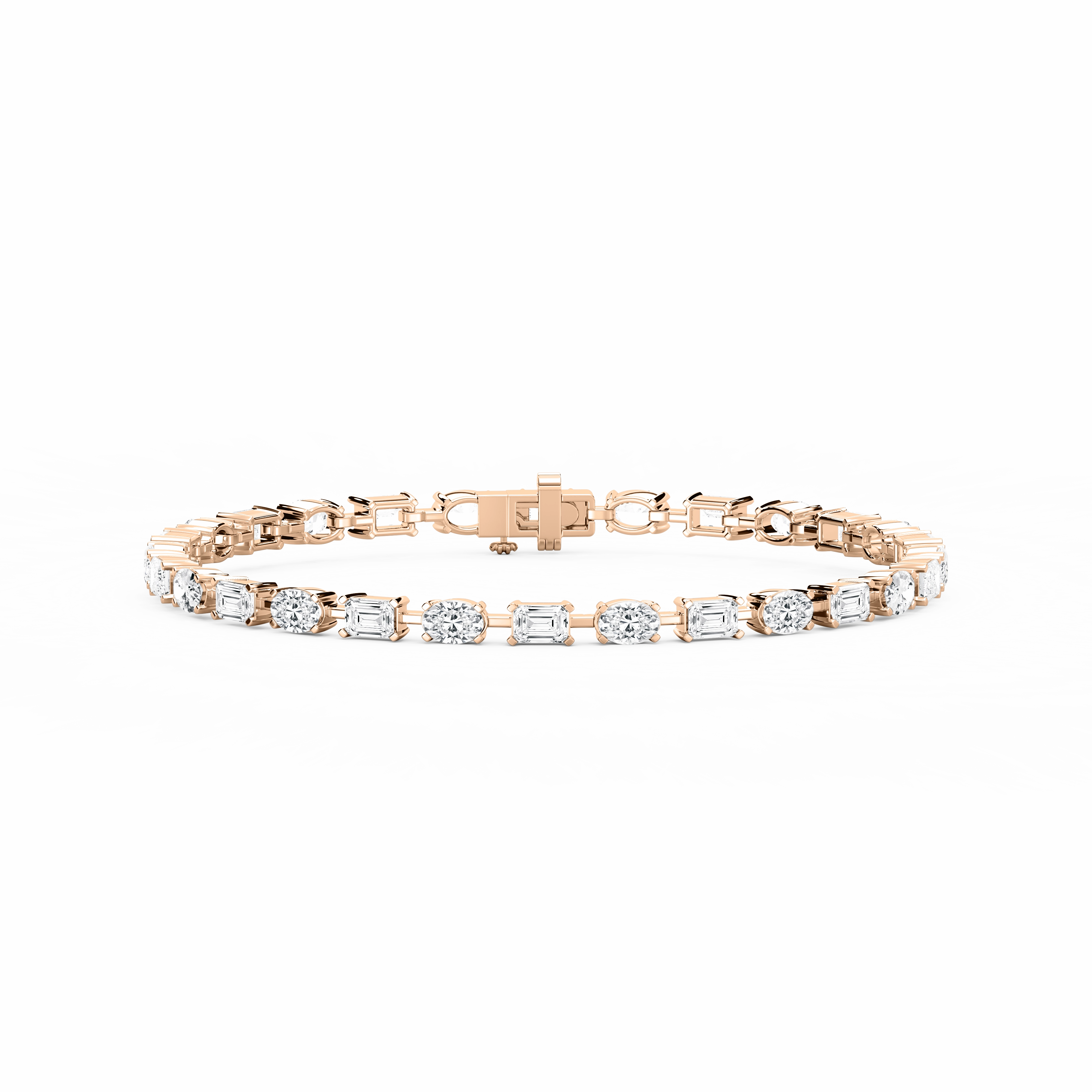 Distinctive Artist 7 ctw Emerald and Oval Lab Grown Diamond Bar Link Tennis Bracelet  - 7 Inches