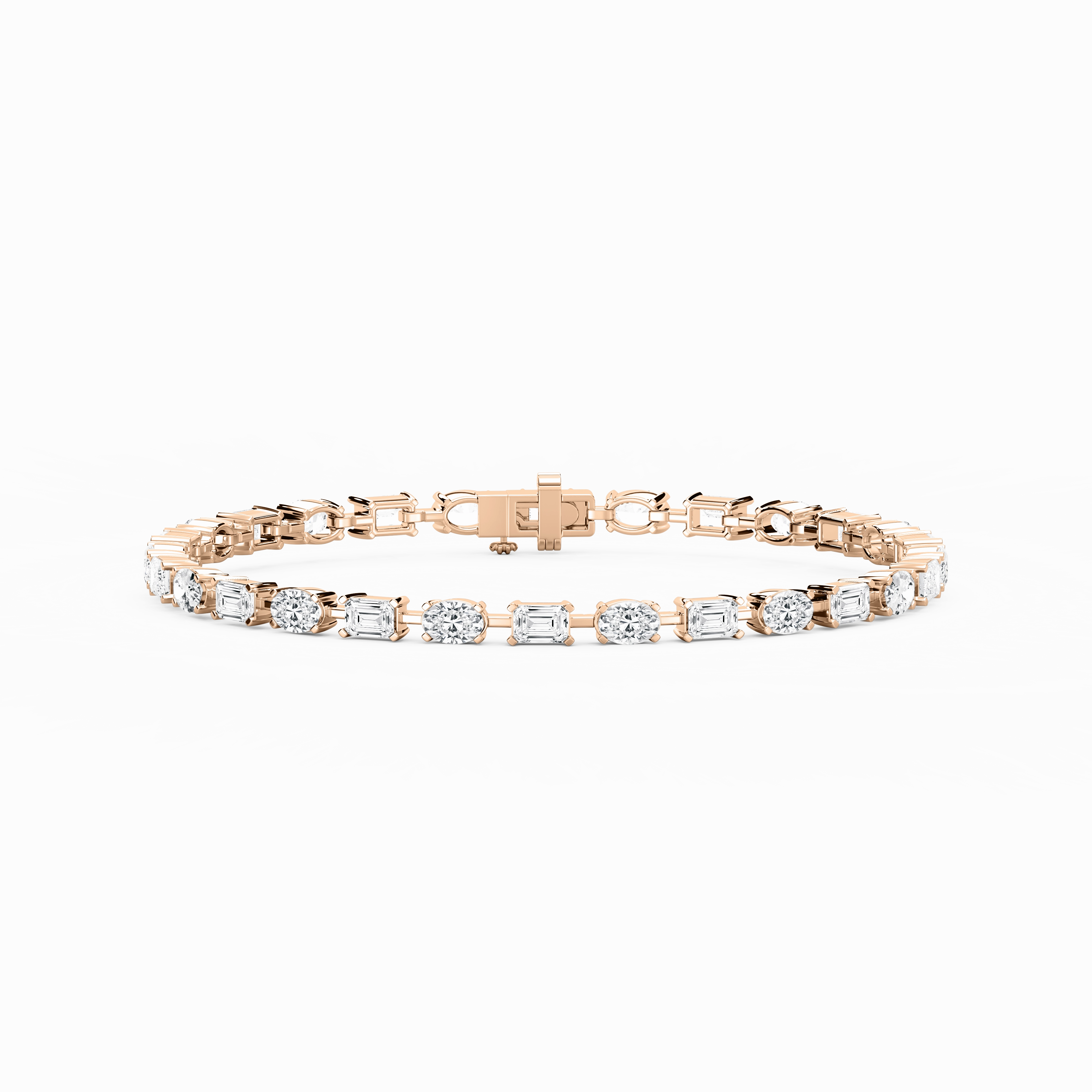 animal prints 7 ctw Emerald and Oval Lab Grown Diamond Bar Link Tennis Bracelet  - 7 Inches